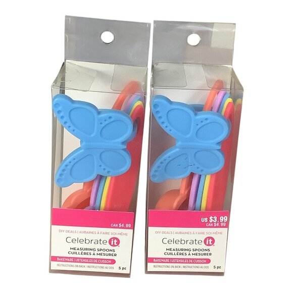 Celebrate It Measuring Spoon Sets 5 Pc Bakeware Utensils (2 Packs) Butterfly - Picture 7 of 7